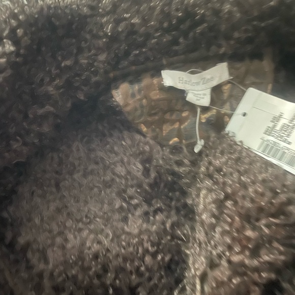 Stylish biker brown faux fur lined jacket with embossed design in faux leather - Picture 1 of 5